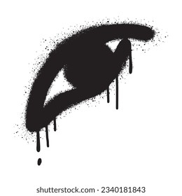 Spray Painted Graffiti eye Sprayed isolated with a white background.