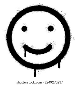 Spray Painted Graffiti Feedback in form of emotions Sprayed isolated with a white background. graffiti Customer feedback. good with over spray in black over white.