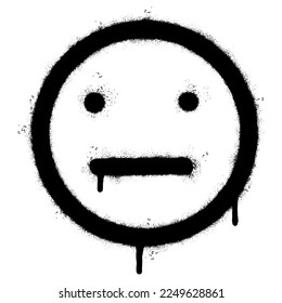 Graffiti pintado con spray Comentarios en forma de emociones Rociadas aisladas con un fondo blanco. graffiti Comentarios de los clientes. normal con el pulverizador en negro sobre blanco.