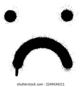 Spray Painted Graffiti Feedback in form of emotions Sprayed isolated with a white background. graffiti Customer feedback. awful with over spray in black over white.