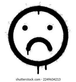 Spray Painted Graffiti Feedback in form of emotions Sprayed isolated with a white background. graffiti Customer feedback. awful with over spray in black over white.