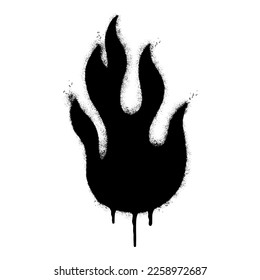 Spray Painted Graffiti Fire flame icon Sprayed isolated with a white background. graffiti Fire flame icon with over spray in black over 