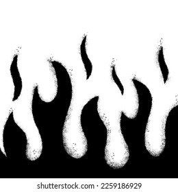 Spray Painted Graffiti Fire flame icon Sprayed isolated with a white background. graffiti Fire flame icon with over spray in black over 