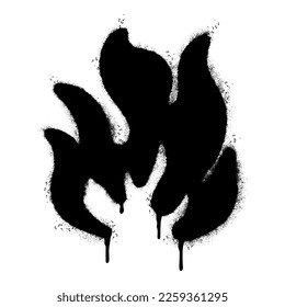 Spray Painted Graffiti Fire flame icon Sprayed isolated with a white background. graffiti Fire flame icon with over spray in black over 