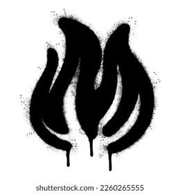 Spray Painted Graffiti Fire flame icon Sprayed isolated with a white background. graffiti Fire flame icon with over spray in black over 