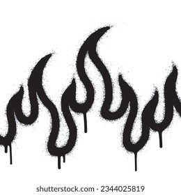 Spray Painted Graffiti Fire flame icon Sprayed isolated with a white background. graffiti Fire flame icon with over spray in black over  svg