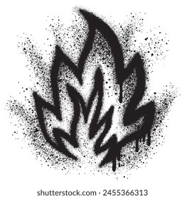 Spray Painted Graffiti Fire flame Sprayed isolated with a white background. Vector illustration.