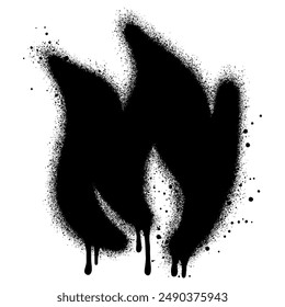 Spray Painted Graffiti Fire flame Sprayed isolated with a white background. Vector illustration.