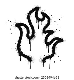 Spray bemalte Graffiti Feuer Flamme Symbol. Brandzeichen. einzeln auf weißem Hintergrund. Vektorgrafik