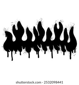 Spray Painted Graffiti Fire flame icon Sprayed isolated with a white background.