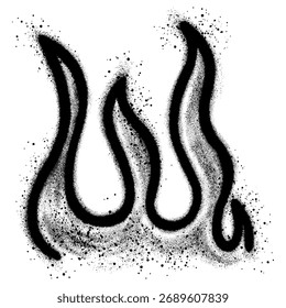 Spray Painted Graffiti Fire flame Sprayed isolated with a white background. Vector illustration.