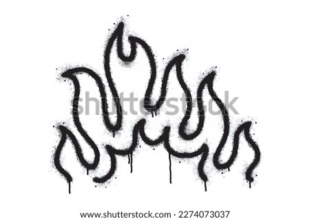 Spray Painted Graffiti Fire flame icon Sprayed isolated with a white background. graffiti Fire flame icon with over spray in black over 