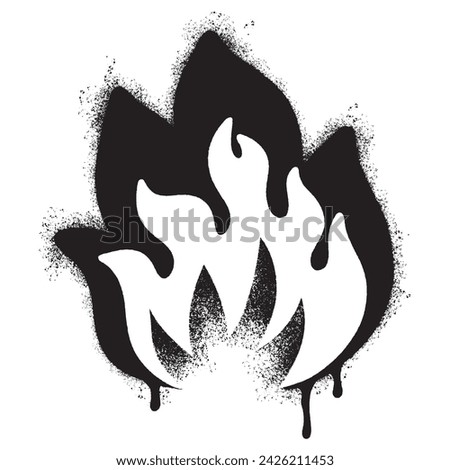 Spray Painted Graffiti Fire flame icon Sprayed isolated with a white background.