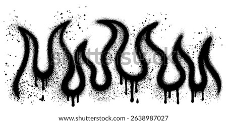 Spray Painted Graffiti Fire flame Sprayed isolated with a white background. Vector illustration.