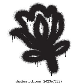 Spray Painted Graffiti flower Sprayed isolated with a white background.