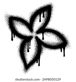 Spray Painted Graffiti flower Sprayed isolated with a white background.