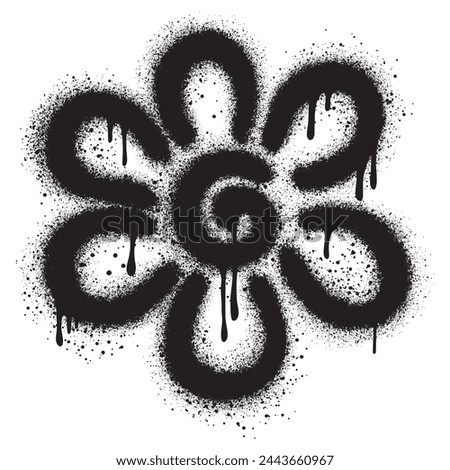 Spray Painted Graffiti flower Sprayed isolated with a white background.