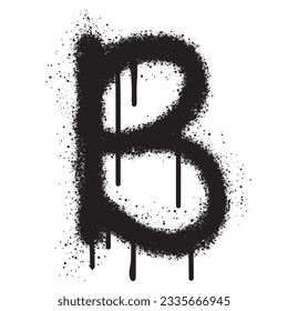 Spray Painted Graffiti font B Sprayed isolated with a white background