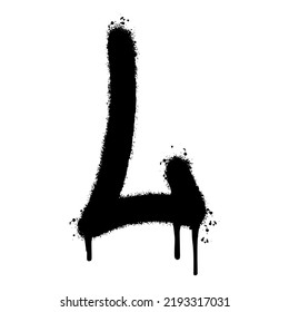 Spray Painted Graffiti font L Sprayed isolated with a white background. graffiti font L with over spray in black over white. Vector illustration.