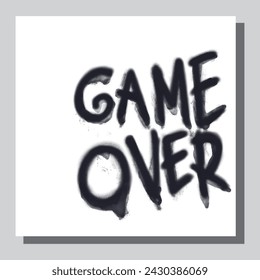 Spray Painted Graffiti game over Word Sprayed isolated with a white background. graffiti font game over with over spray in black over white. Vector illustration.

