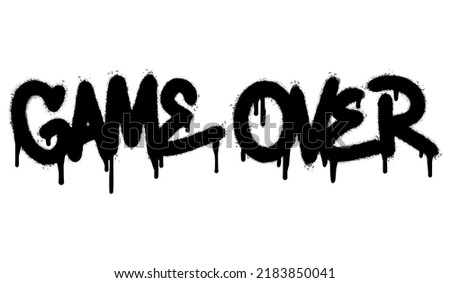 Spray Painted Graffiti game over Word Sprayed isolated with a white background. graffiti font game over with over spray in black over white. Vector illustration.