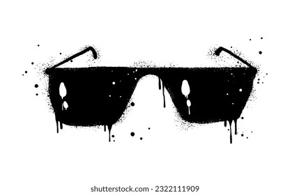 Spray painted graffiti of Glasses icon in black over white. isolated on white background. vector illustration