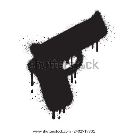 Spray Painted Graffiti gun icon Sprayed isolated with a white background.