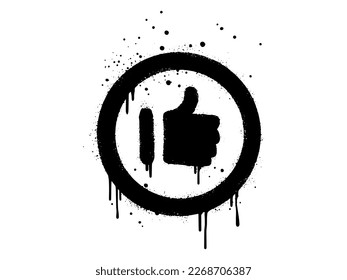 Spray painted graffiti Hand like sign in  black over white. Hand Like drip symbol.  isolated on white background. vector illustration