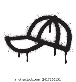 Icono de Graffiti pintado con aerosol aislado con fondo blanco. símbolo de sombrero de graffiti con aerosol sobre blanco y negro. Ilustración vectorial.