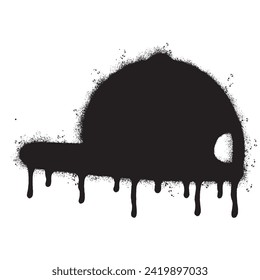 Spray Painted Graffiti hat icon Sprayed isolated with a white background. graffiti hat symbol with over spray in black over white. Vector illustration.
