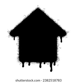 Spray Painted Graffiti home icon Sprayed isolated with a white background.