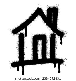 Spray Painted Graffiti home icon Sprayed isolated with a white background.