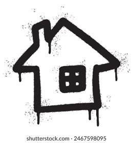 Spray Painted Graffiti home icon Sprayed isolated with a white background.