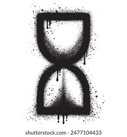 Spray Painted Graffiti hourglass isolated with a white background. Vector design street art. EPS 10.