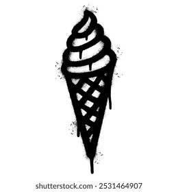 Spray Painted Graffiti ice cream con icon Sprayed isolated with a white background.