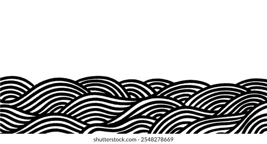 Spray Painted Graffiti Japan Ocean Sea Wave icon isolated on white background.