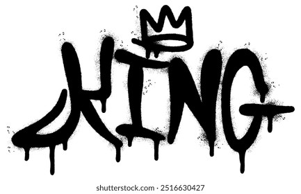 Spray Painted Graffiti king Word Sprayed isolated with a white background.