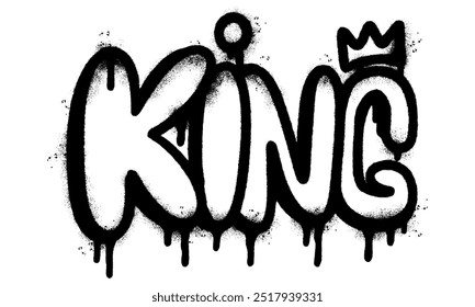 Spray Painted Graffiti king Word Sprayed isolated with a white background.