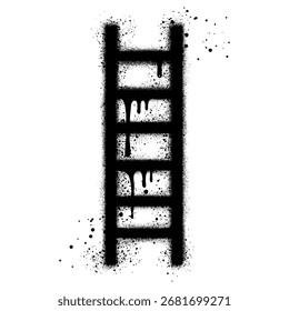 Escalera pintada del graffiti rociada aislada con un fondo blanco. Ilustración vectorial.