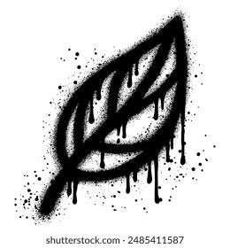 Spray Painted Graffiti leaves Sprayed isolated with a white background.