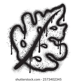 Spray Painted Graffiti leaves Sprayed isolated with a white background.