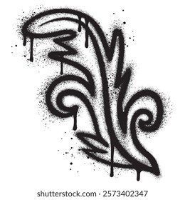Spray Painted Graffiti leaves Sprayed isolated with a white background.
