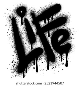 Spray Painted Graffiti Life Word Sprayed isolated with a white background. 