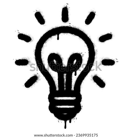 Spray Painted Graffiti Light Bulb line icon Sprayed isolated with a white background.