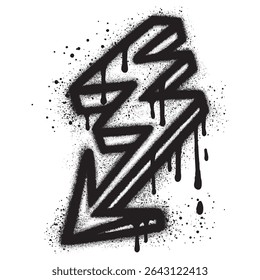 Spray Painted Graffiti bliksem Gesproeid geïsoleerd met een witte achtergrond.