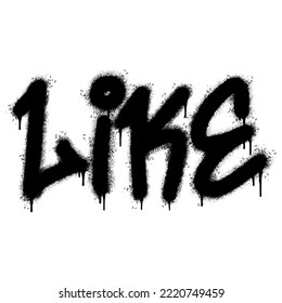 Grafiti pintado con spray, como Word Spray aislado con un fondo blanco. tipo de letra de graffiti como con aerosol sobre blanco y negro. Ilustración vectorial.