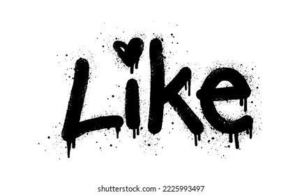 Spray painted graffiti like word in black over white. Drops of sprayed like words.  isolated on white background. vector illustration