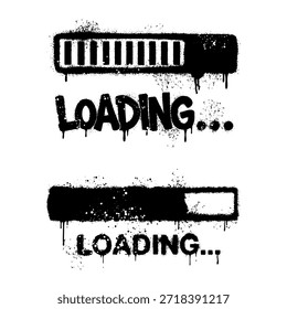 spray painted graffiti loading bar progress status bar urban street art