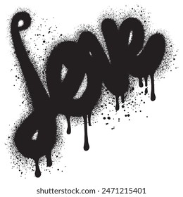 Spray Painted Graffiti love Word Sprayed isolated with a white background. 