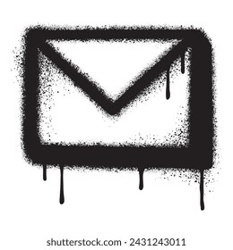 Spray Painted Graffiti mail icon Sprayed isolated with a white background.